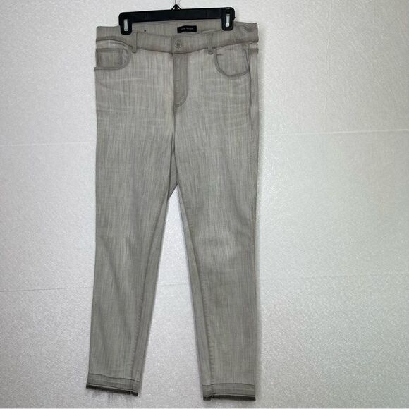 Ann Taylor Modern Fit Gray Wash Raw Hem Skinny Jeans 12 - Picture 1 of 4